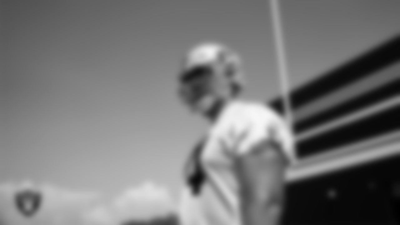 Las Vegas Raiders tackle Kolton Miller (74) at an Organized Team Activity (OTA) at Intermountain Health Performance Center.