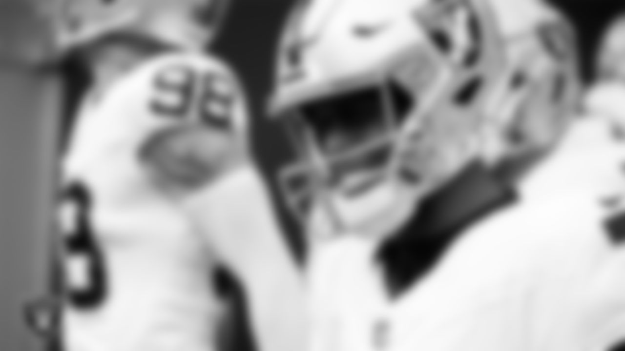 Las Vegas Raiders quarterback Geno Smith (7) waits for the team to be introduced onto the field before the preseason away game against the Seattle Seahawks at Lumen Field.
