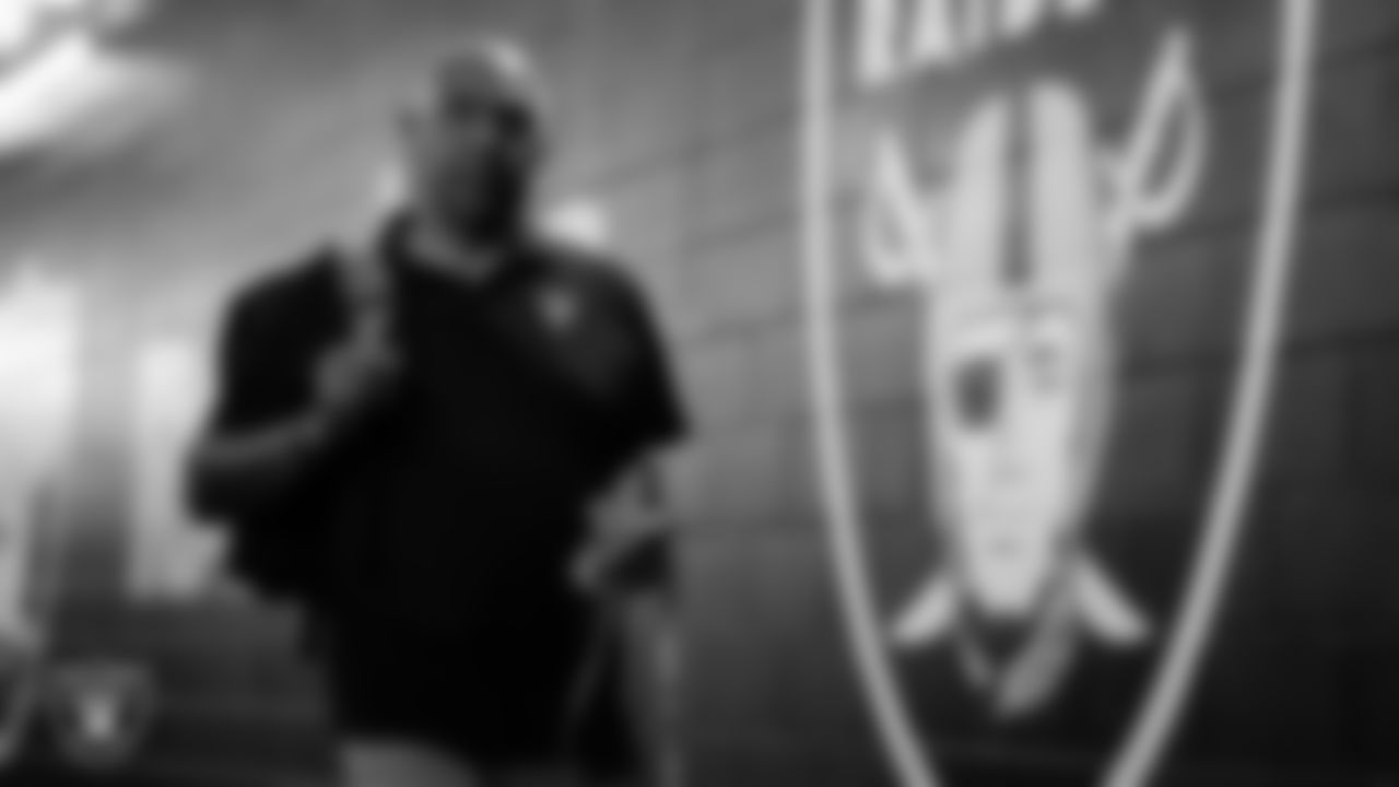 Las Vegas Raiders Assistant Head Coach Marvin Lewis arrives to the preseason home game against the San Francisco 49ers at Allegiant Stadium.