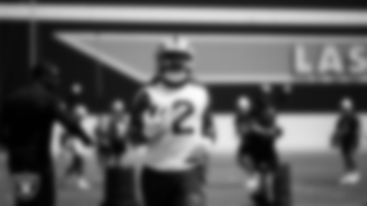 Las Vegas Raiders running back Ashton Jeanty (2) at an Organized Team Activity (OTA) at Intermountain Health Performance Center.