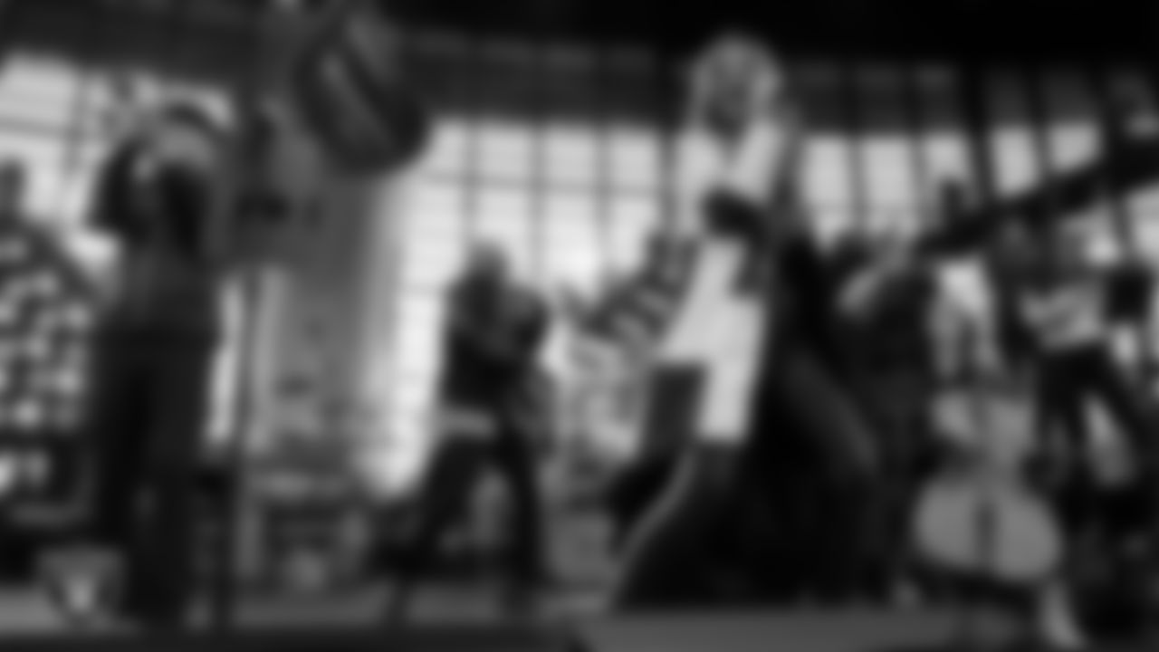 The Raiders House Band performs before the regular season home game against the Cleveland Browns at Allegiant Stadium.