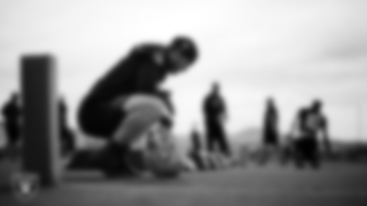 Las Vegas Raiders wide receiver Alex Bachman (81) during practice at Intermountain Health Performance Center.