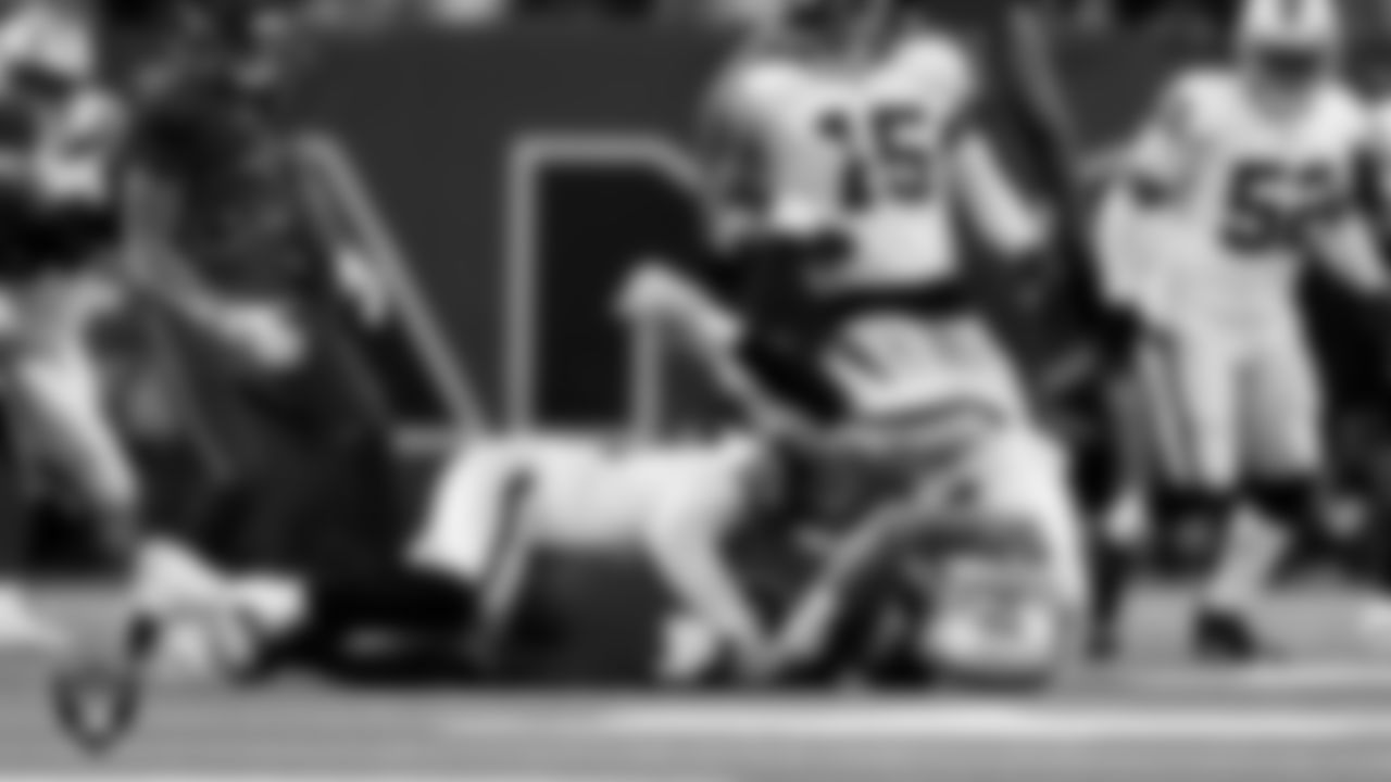 Las Vegas Raiders defensive tackle Tonka Hemingway (97) and defensive end Maxx Crosby (98) during the regular season away game against the Houston Texans at NRG Stadium.