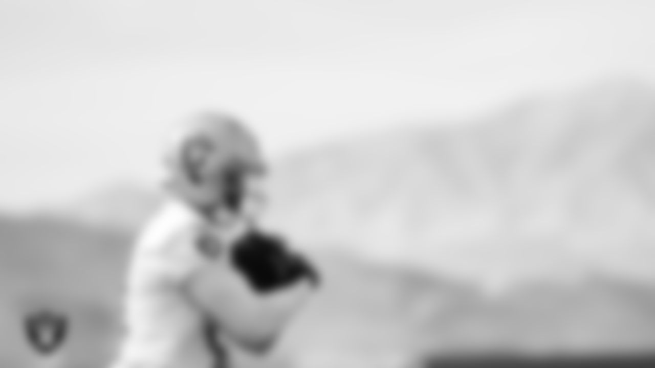 Las Vegas Raiders running back Zamir White (3) during practice at Intermountain Health Performance Center.