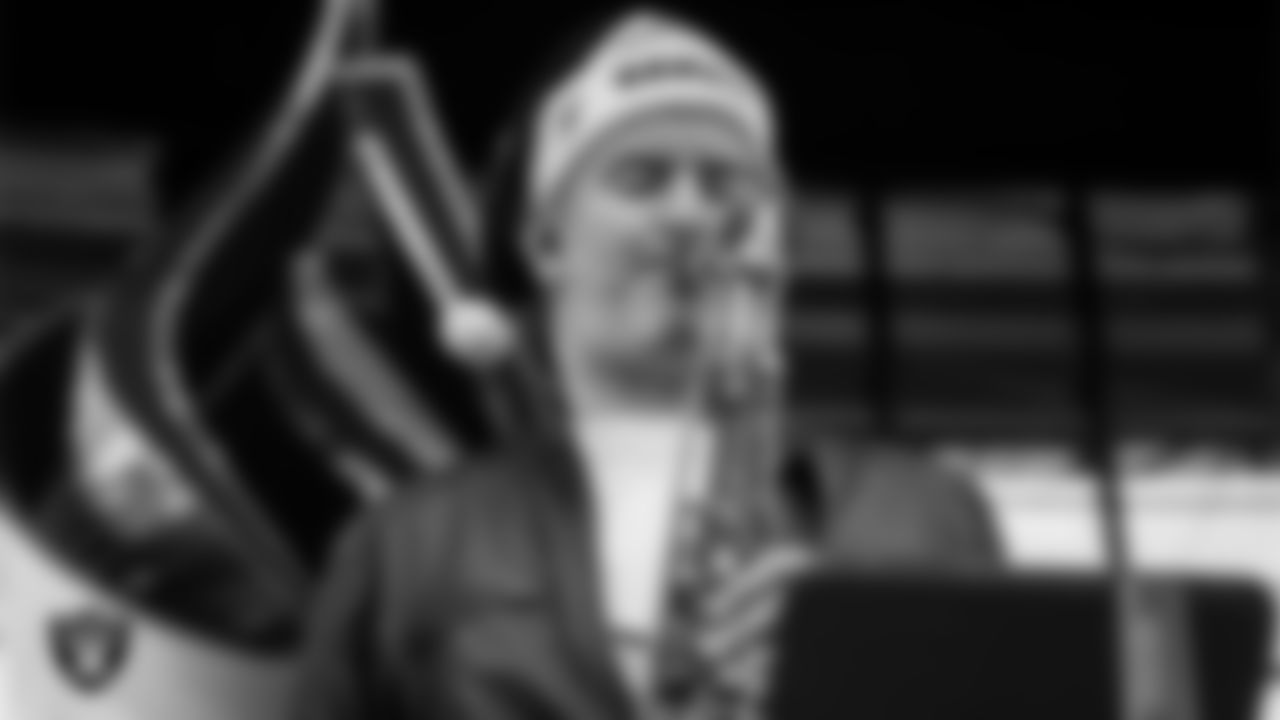 The Raiders House Band before the regular season home game against the New York Giants at Allegiant Stadium.