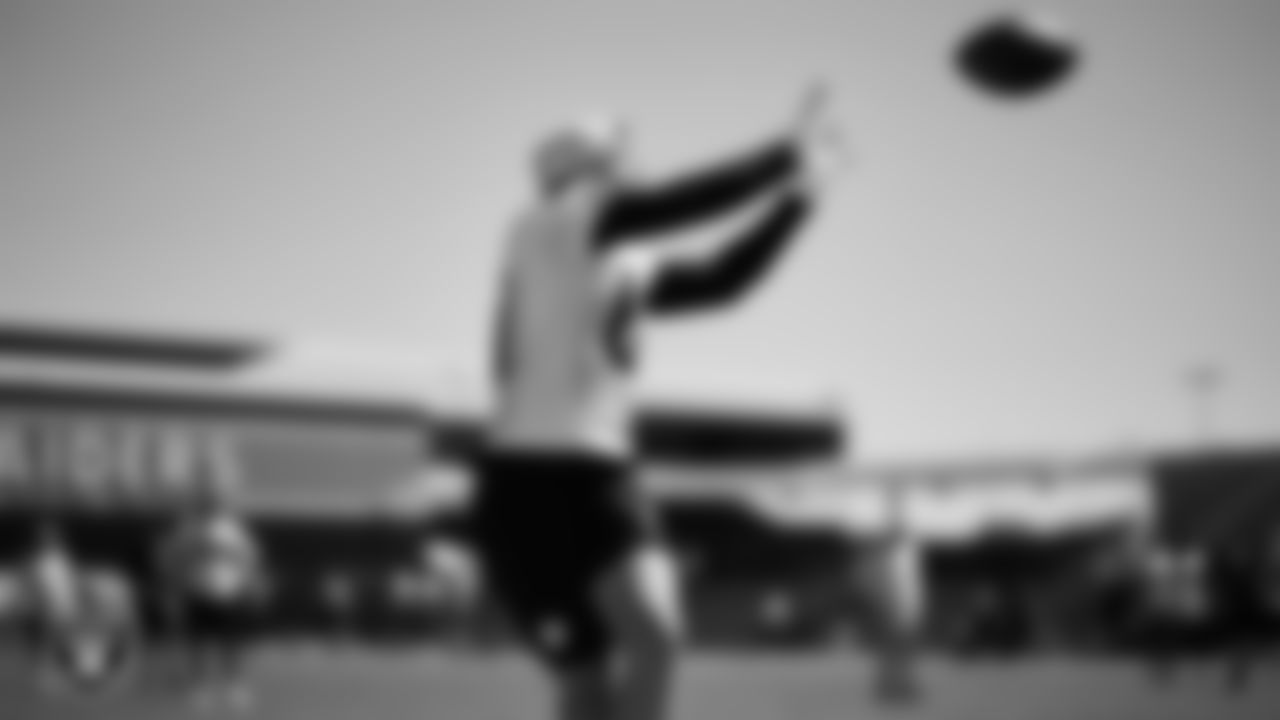 Las Vegas Raiders wide receiver Alex Bachman (81) at a workout during phase two of the offseason program at Intermountain Health Performance Center.