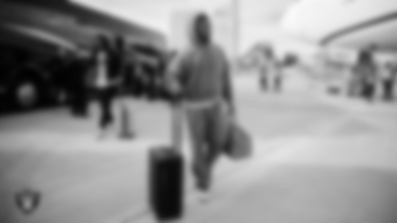 Las Vegas Raiders wide receiver Tre Tucker (1) departs for the regular season away game against the Denver Broncos.