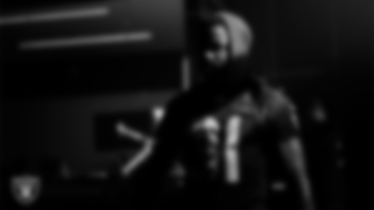 Las Vegas Raiders running back Raheem Mostert (31) in the weight room walks out to the field for practice at Intermountain Health Performance Center.