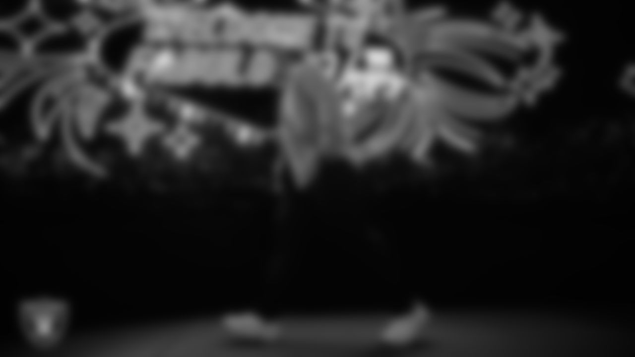 Las Vegas Raiders defensive tackle Leki Fotu (95) arrives to the regular season home game against the Dallas Cowboys at Allegiant Stadium.