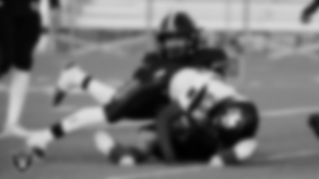 Clark High School hosts Cimarron-Memorial High School during the Las Vegas Raiders' Football Showcase game at Clark High School.
