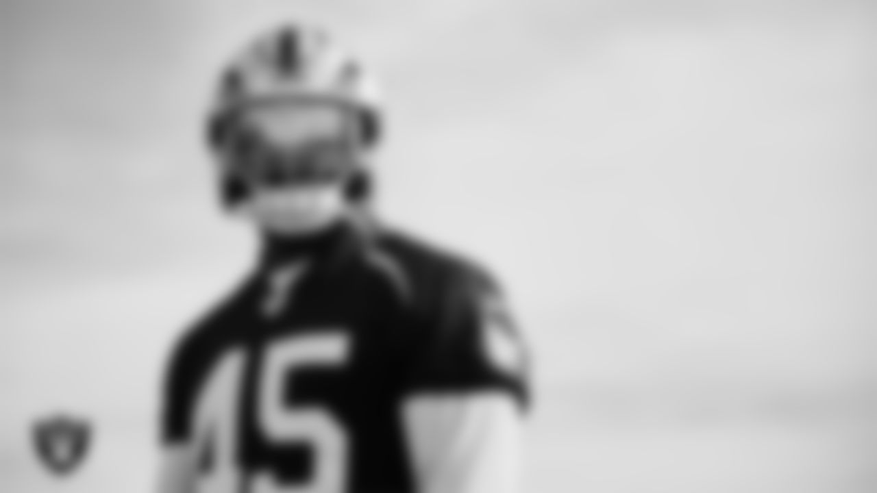 Las Vegas Raiders linebacker Devin White (45) during practice at Intermountain Health Performance Center.