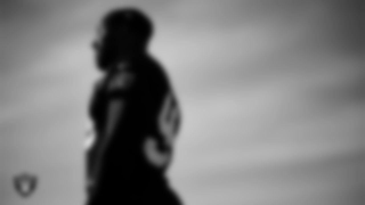 Las Vegas Raiders defensive tackle Thomas Booker IV (99) during practice at Intermountain Health Performance Center.