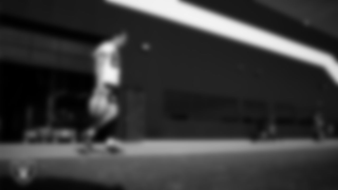 Las Vegas Raiders tight end Brock Bowers (89) walks out to the field for practice at Intermountain Health Performance Center.