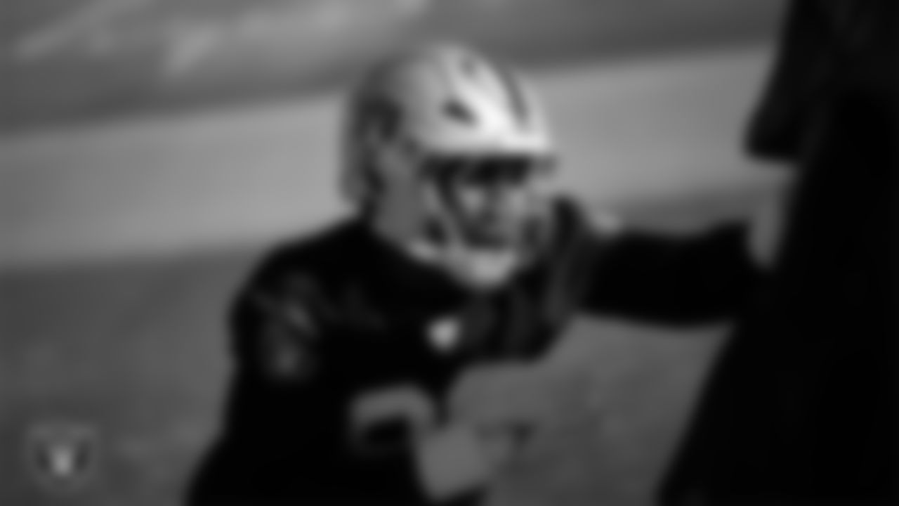 Las Vegas Raiders defensive tackle Thomas Booker IV (99) during practice at Intermountain Health Performance Center.