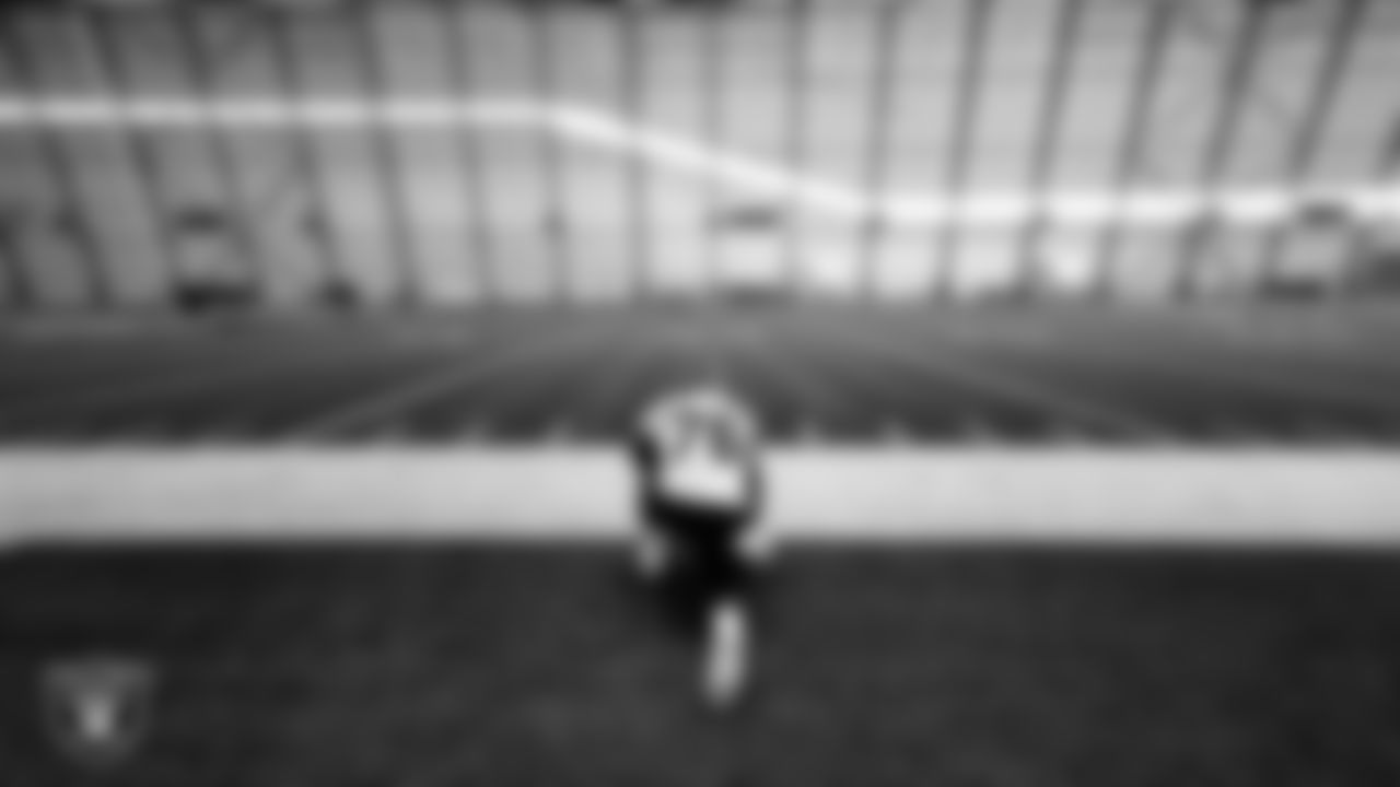 Las Vegas Raiders guard Caleb Rogers (76) during practice at Intermountain Health Performance Center.