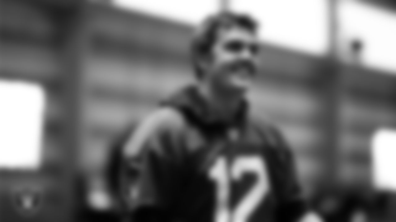 Las Vegas Raiders quarterback Aidan O'Connell (12) during practice at Intermountain Health Performance Center.