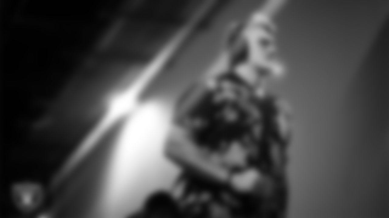 Las Vegas Raiders linebacker Cody Lindenberg (55) arrives to the regular season away game against the Los Angeles Chargers at SoFi Stadium.