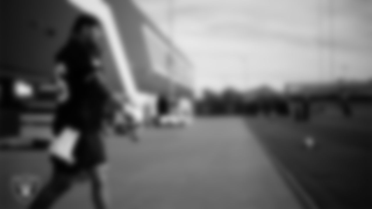 Las Vegas Raiders guard Caleb Rogers (76) during practice at Intermountain Health Performance Center.