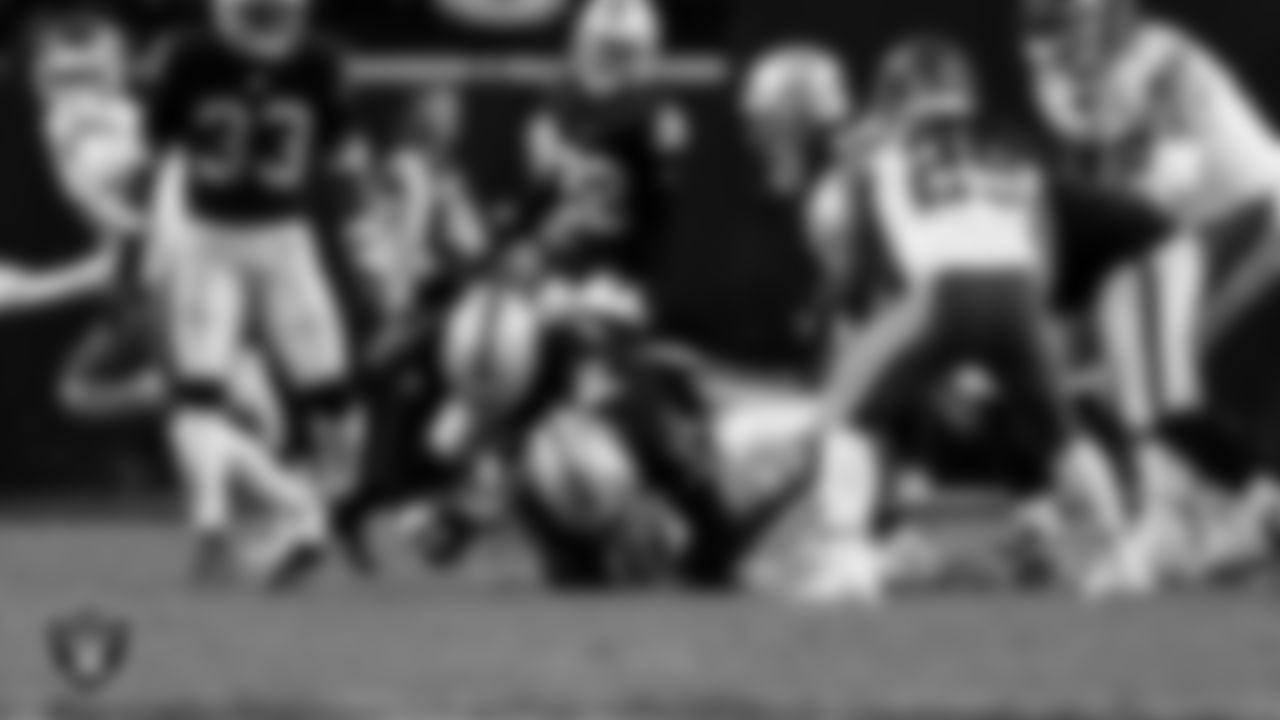 Las Vegas Raiders defensive end Malcolm Koonce (51) and linebacker Devin White (45) during the regular season home game against the Kansas City Chiefs at Allegiant Stadium.