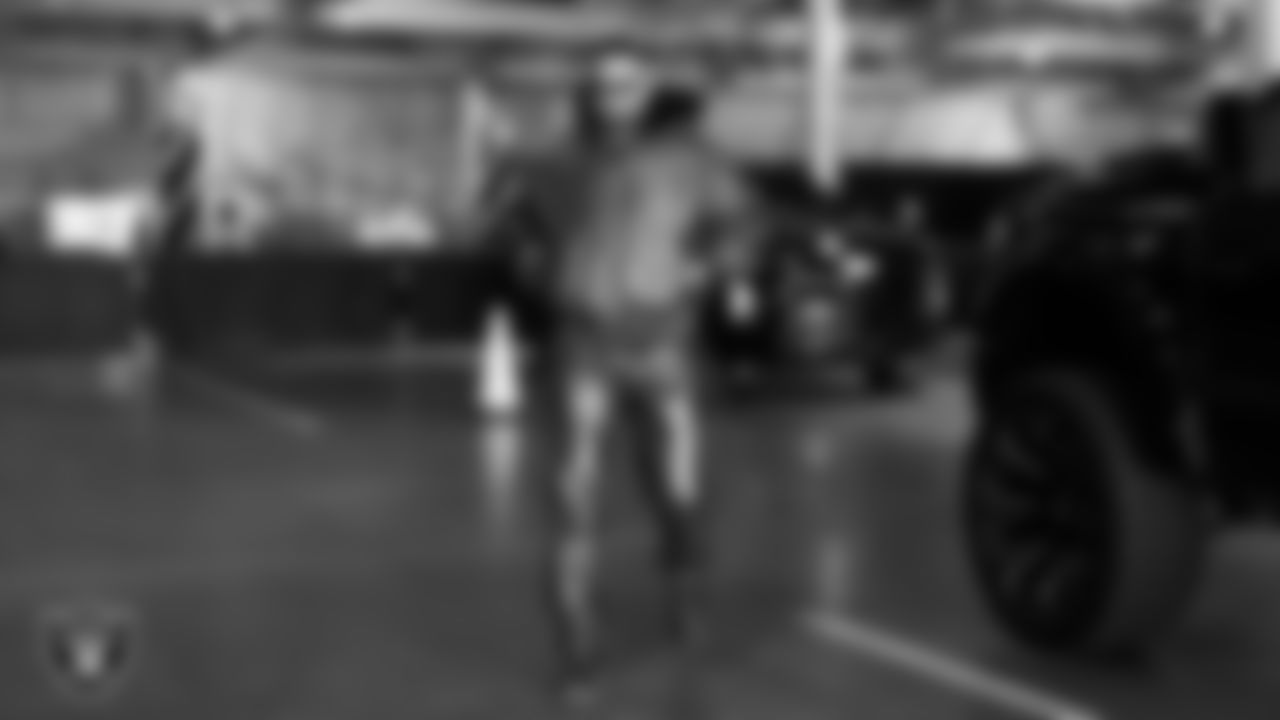 Las Vegas Raiders linebacker Jamal Adams (33) arrives to the regular season home game against the Dallas Cowboys at Allegiant Stadium.