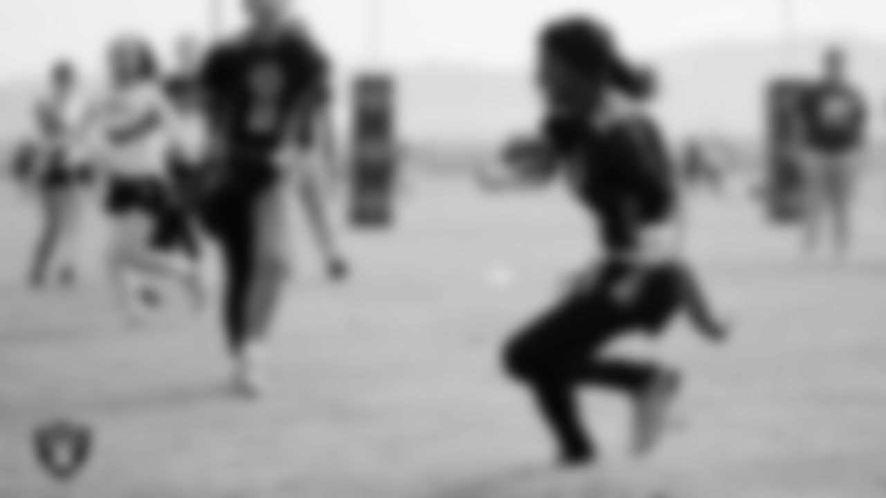 Athletes take part in a round robin flag football tournament during the NRL Gala Day flag football tournament at Silver Bowl Park.