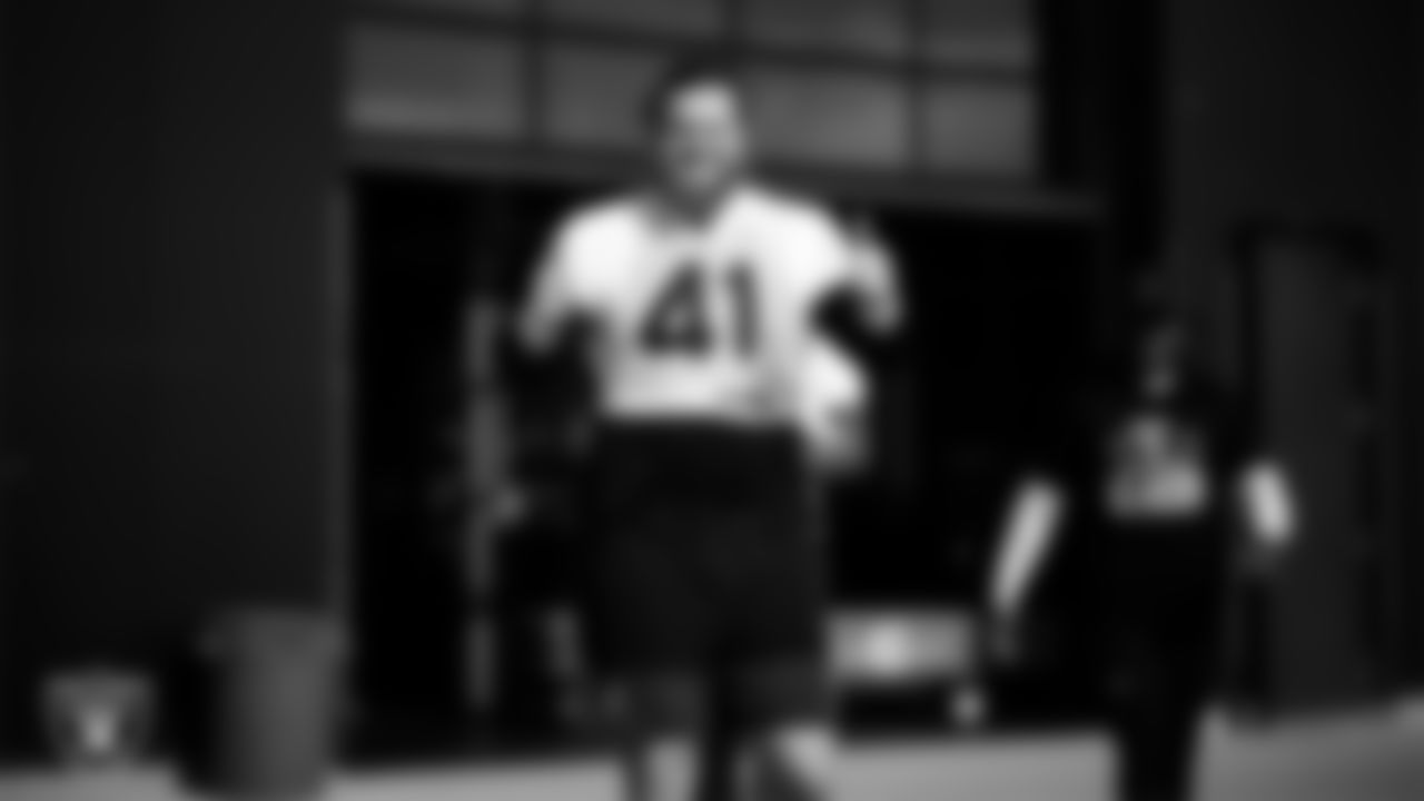 Las Vegas Raiders tackle Dalton Wagner (78) during practice at Intermountain Health Performance Center.