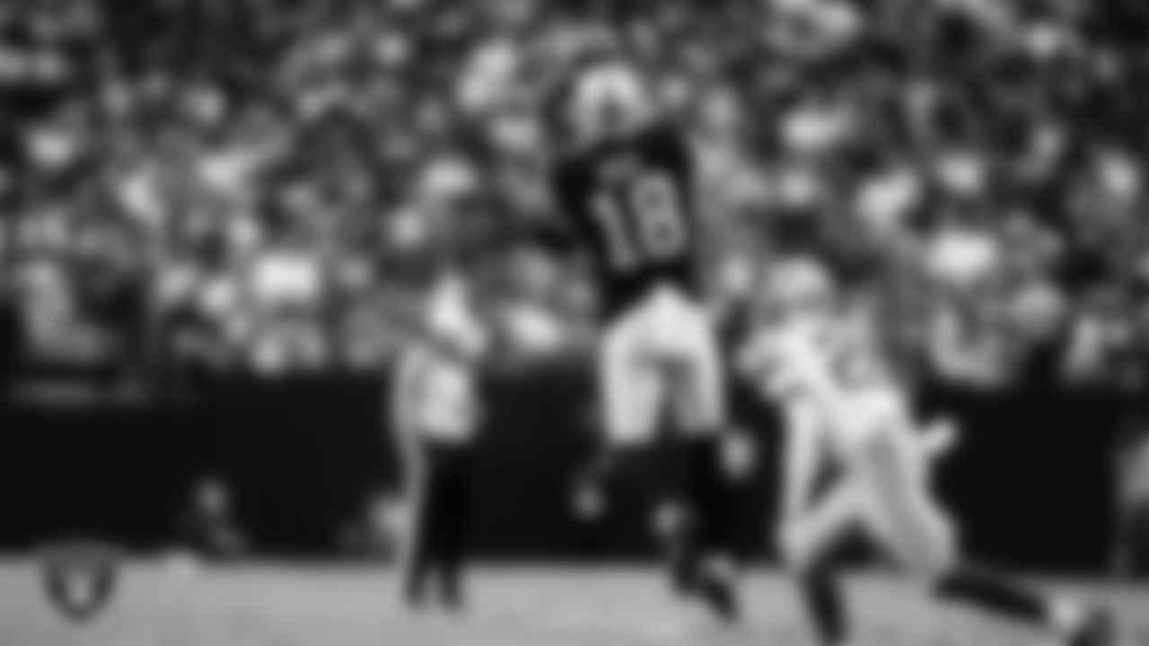 Las Vegas Raiders wide receiver Jack Bech (18) during the preseason home game against the San Francisco 49ers at Allegiant Stadium.