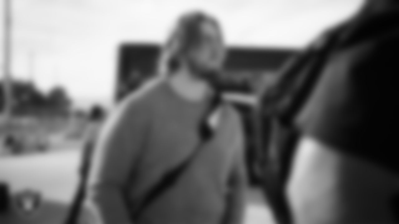 Las Vegas Raiders guard Alex Cappa (65) departs for the regular season away game against the Los Angeles Chargers.