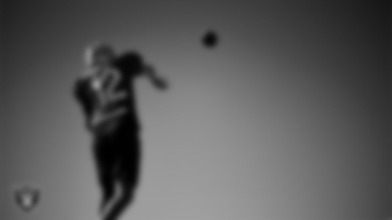 Las Vegas Raiders quarterback Aidan O'Connell (12) during practice at Intermountain Health Performance Center.