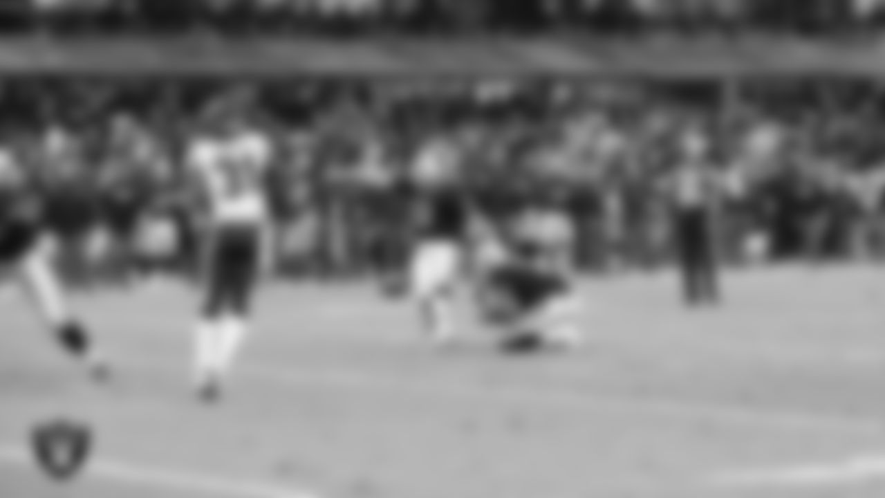 Oakland Raiders kicker Sebastian Janikowski (11) kicks a PAT during the regular reason away game against the Houston Texans at Estadio Azteca, Monday, November 21, 2016, in Mexico City, Mex.