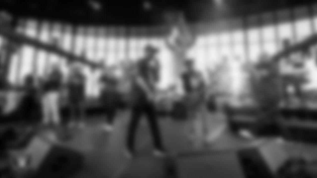 Kool & the Gang performs during halftime at the Las Vegas Raiders' regular season home game against the Jacksonville Jaguars at Allegiant Stadium.