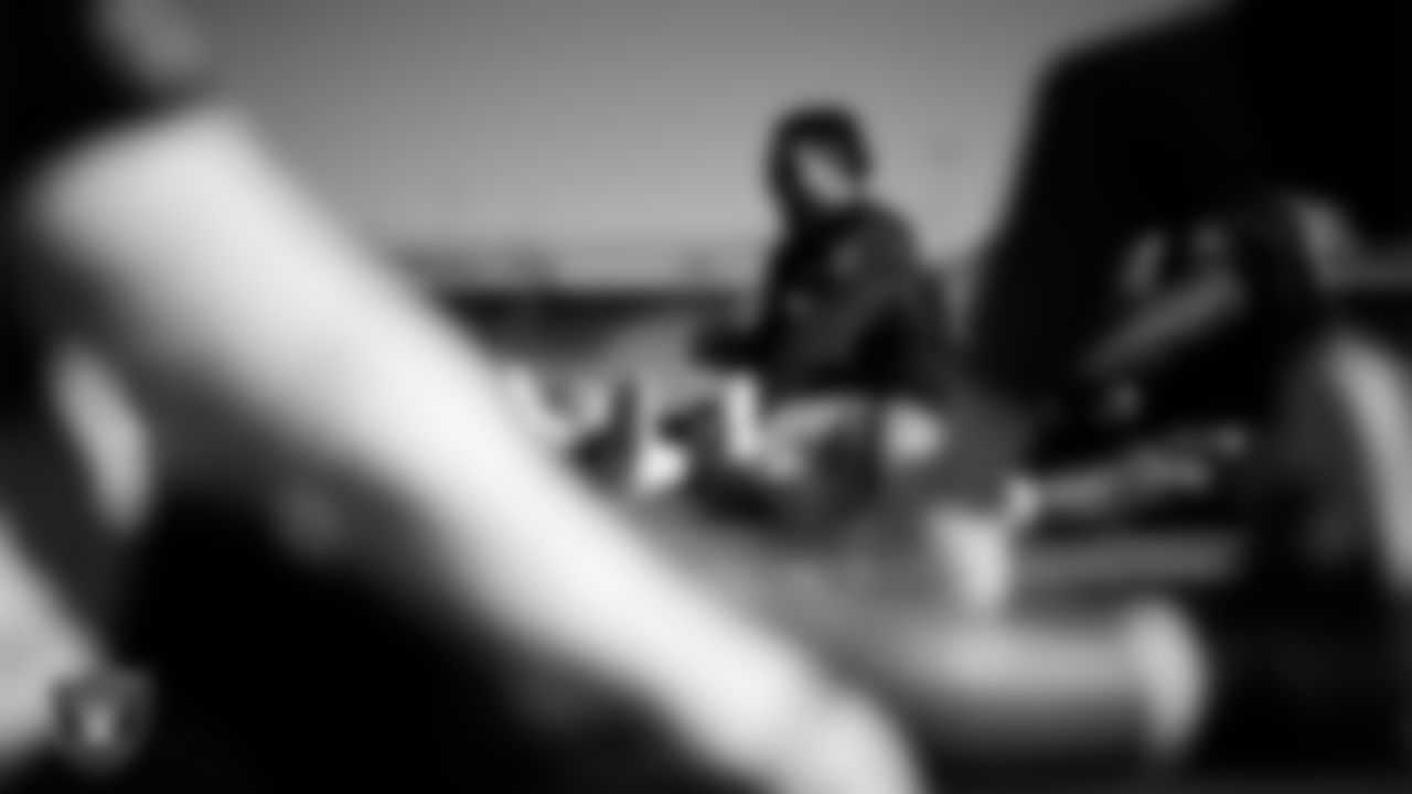 Las Vegas Raiders offensive lineman Laki Tasi (79) during practice at Intermountain Health Performance Center.