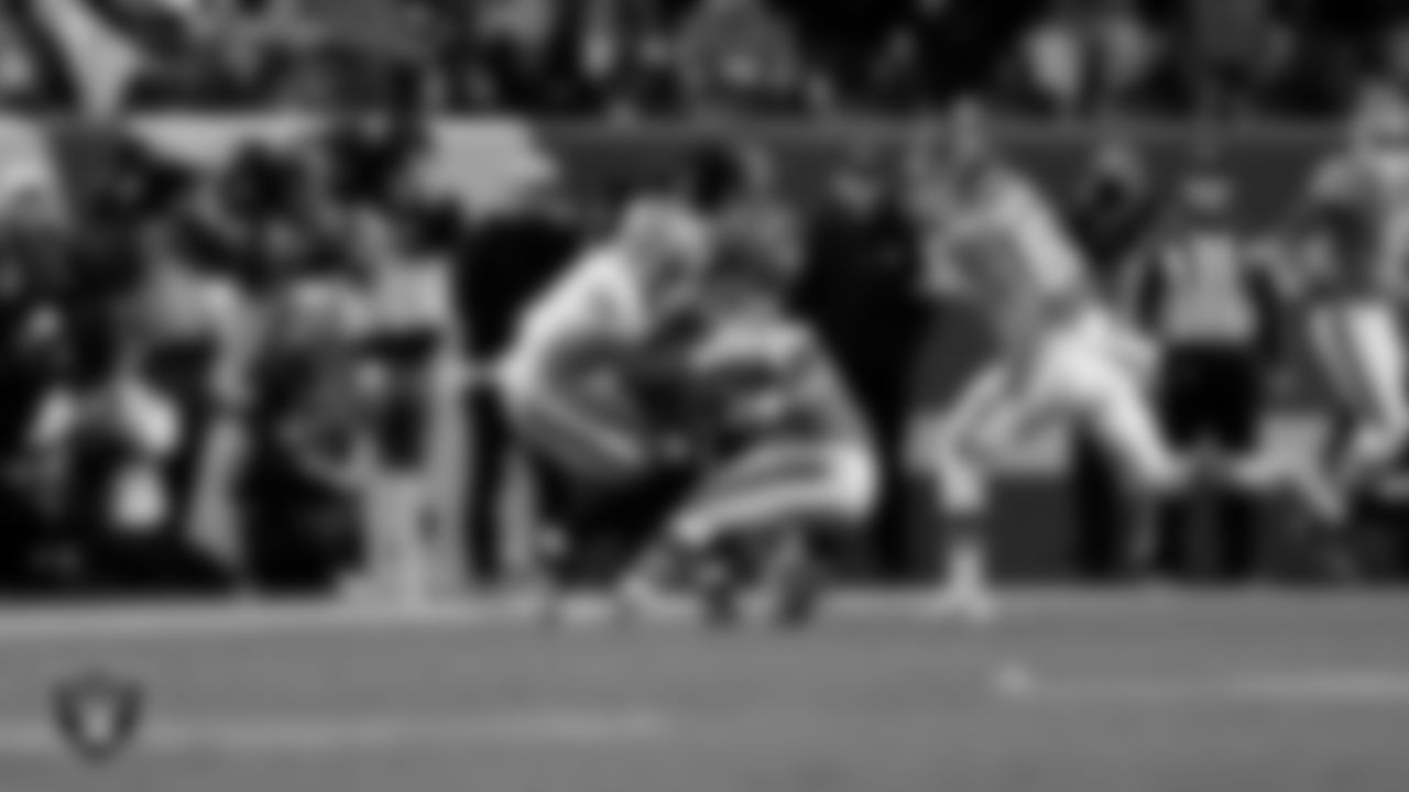 Las Vegas Raiders safety Jeremy Chinn (11) during the regular season away game against the Denver Broncos at Empower Field at Mile High.