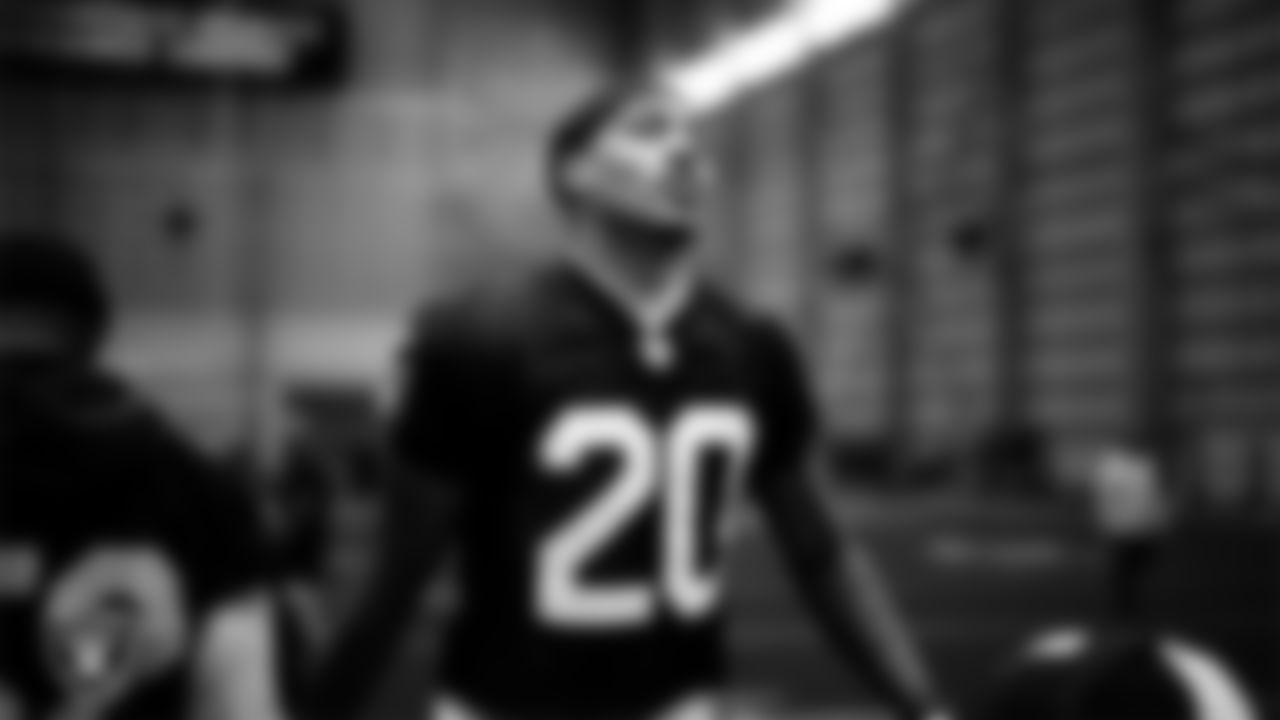 Las Vegas Raiders safety Isaiah Pola-Mao (20) at a workout during phase two of the offseason program at Intermountain Health Performance Center.