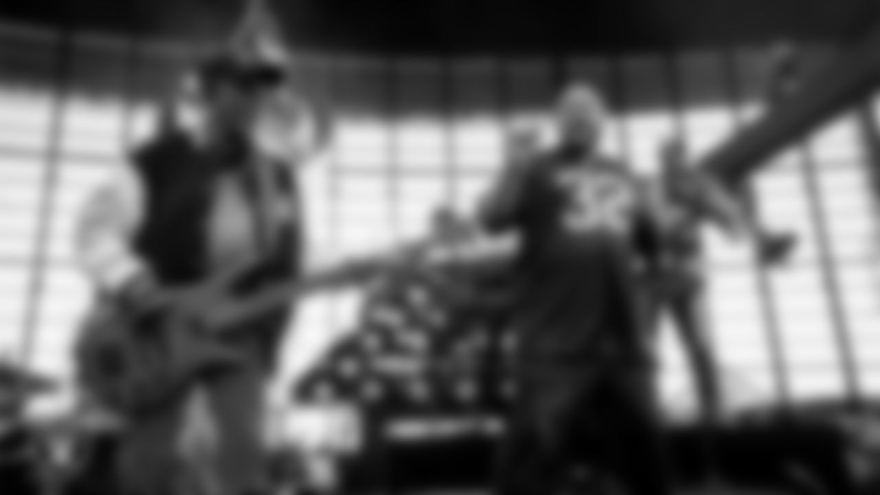 Kool & the Gang performs during halftime at the Las Vegas Raiders' regular season home game against the Jacksonville Jaguars at Allegiant Stadium.