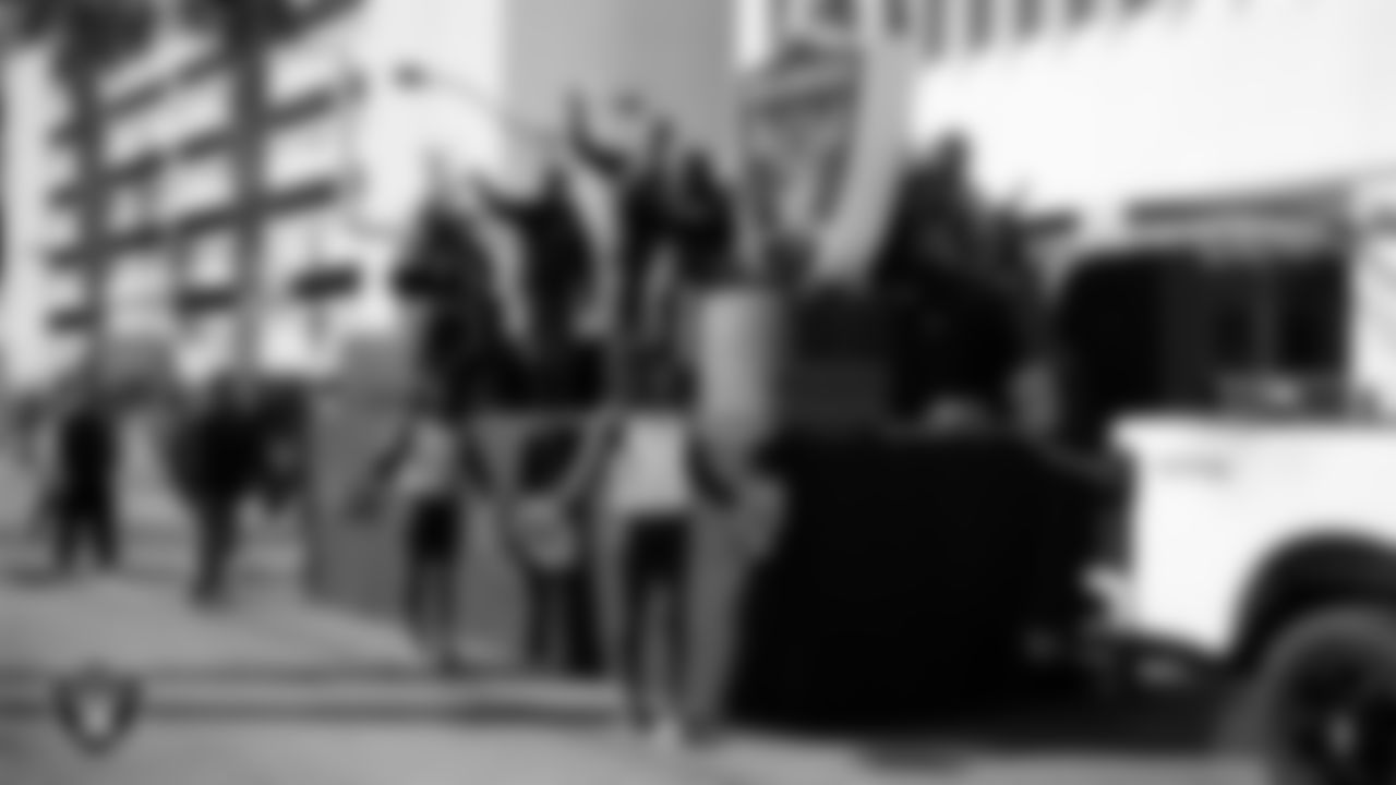 Members of the Las Vegas Raiders organization and their families during the Martin Luther King Jr. Day Parade in Downtown Las Vegas.