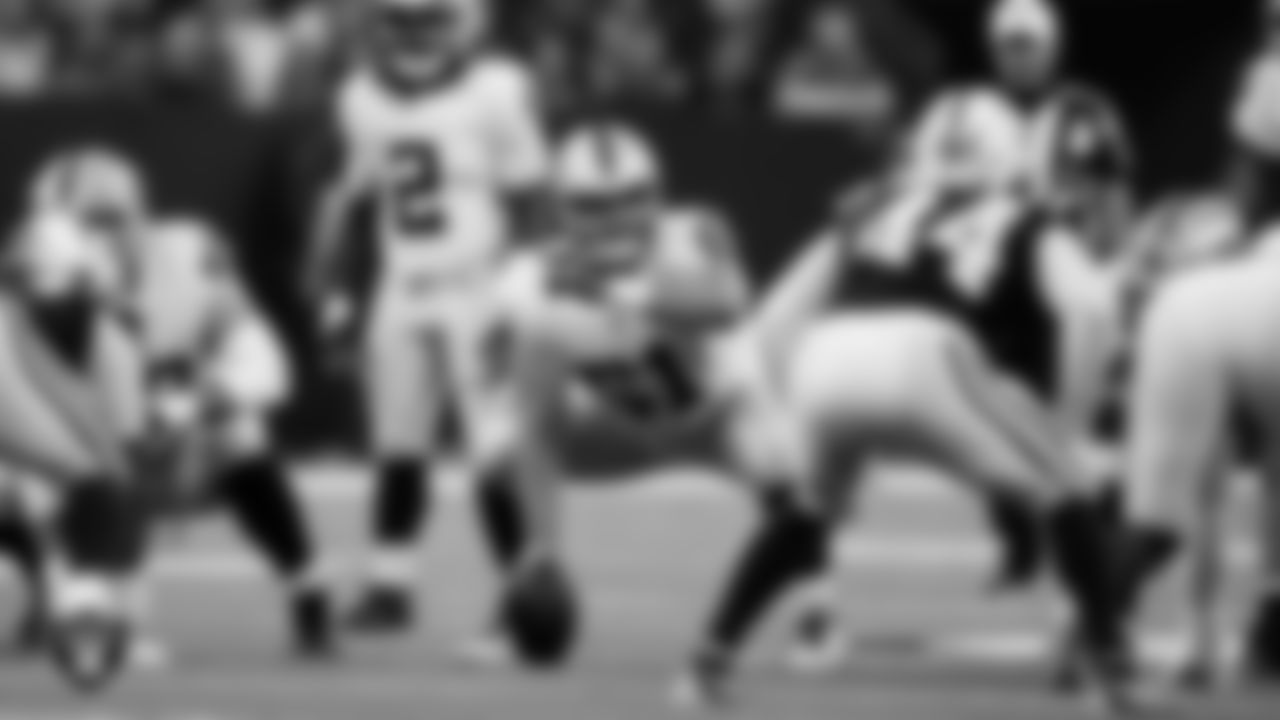 Las Vegas Raiders center/guard Jordan Meredith (61) during the regular season away game against the Indianapolis Colts at Lucas Oil Stadium.