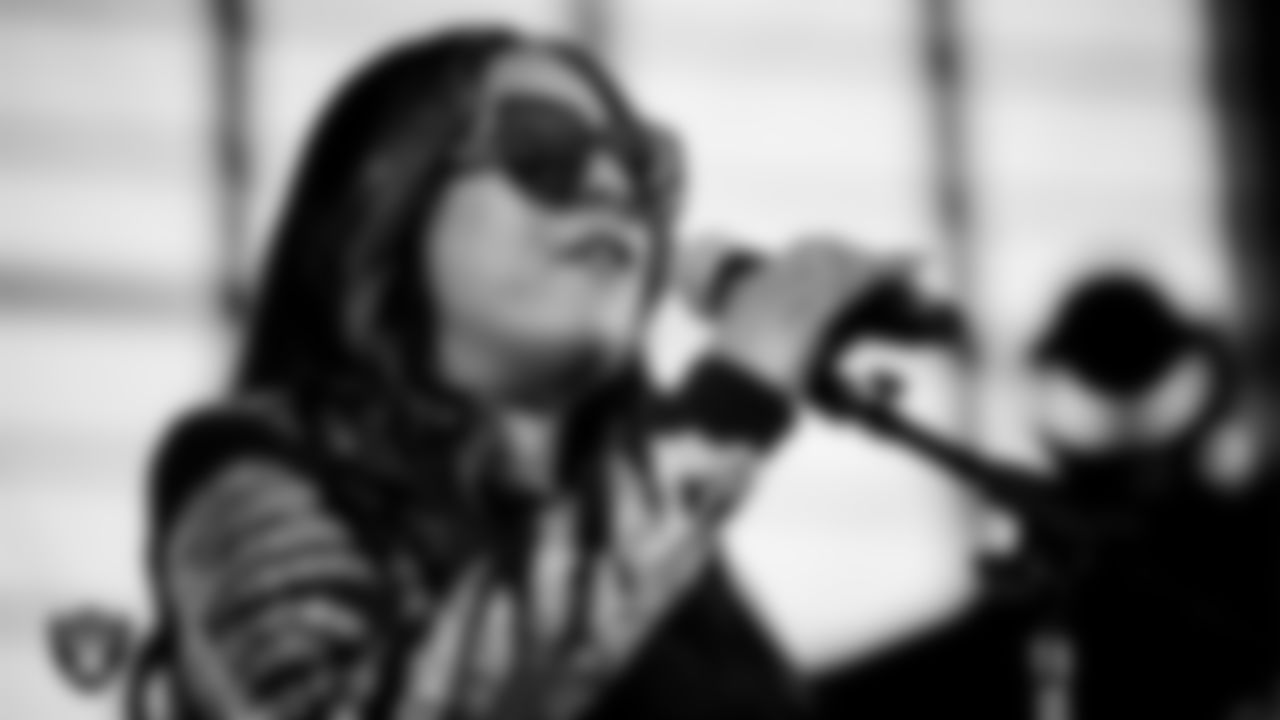 The Family Stone Band performs during halftime at the Las Vegas Raiders' regular season home game against the New York Giants at Allegiant Stadium.