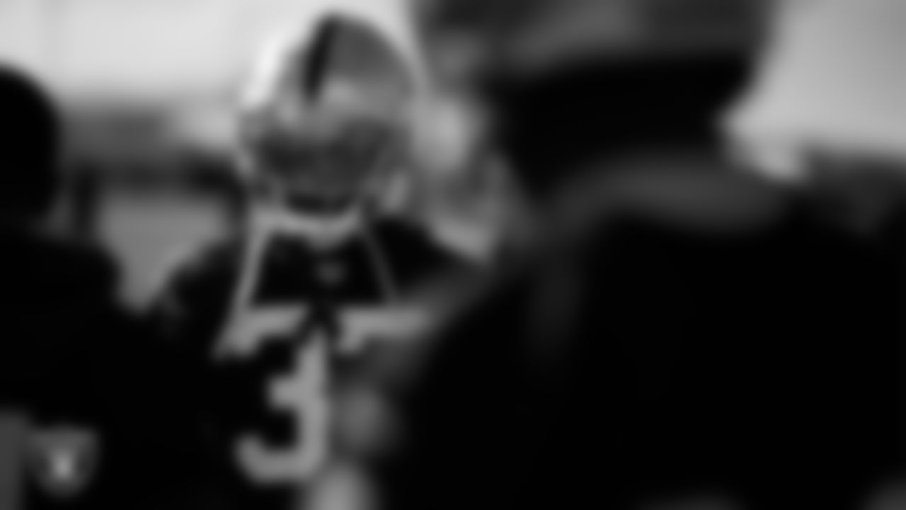 Las Vegas Raiders cornerback Tyler Hall (37) during practice at Intermountain Health Performance Center.