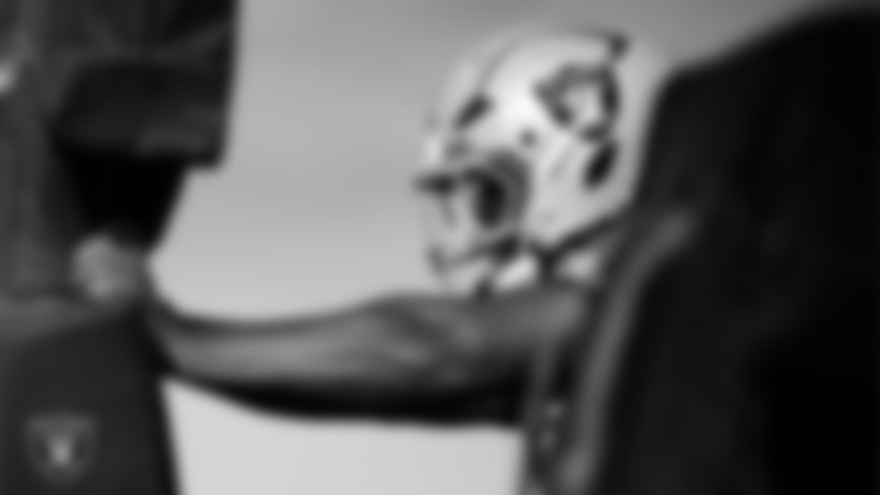 Las Vegas Raiders defensive tackle JJ Pegues (92) during practice at Intermountain Health Performance Center.