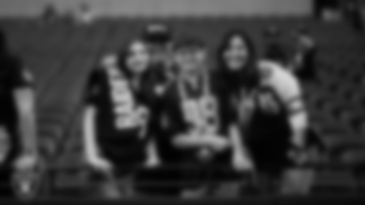 Fans before the Las Vegas Raiders' regular season home game against the Denver Broncos at Allegiant Stadium.