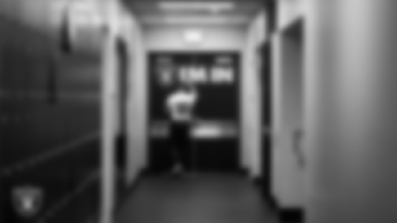 Las Vegas Raiders wide receiver Jack Bech (18) walks out to the field for practice at Intermountain Health Performance Center.