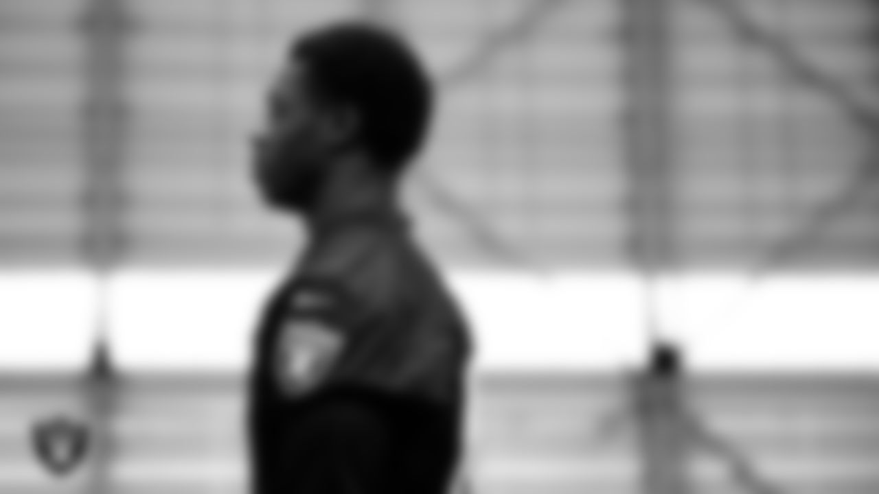 Las Vegas Raiders wide receiver Shedrick Jackson (4) during practice at Intermountain Health Performance Center.
