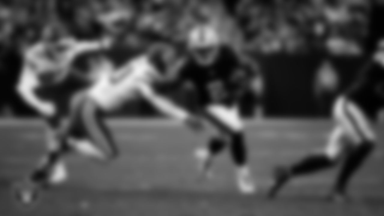 Las Vegas Raiders running back Ashton Jeanty (2) rushes during the regular season home game against the Kansas City Chiefs at Allegiant Stadium.