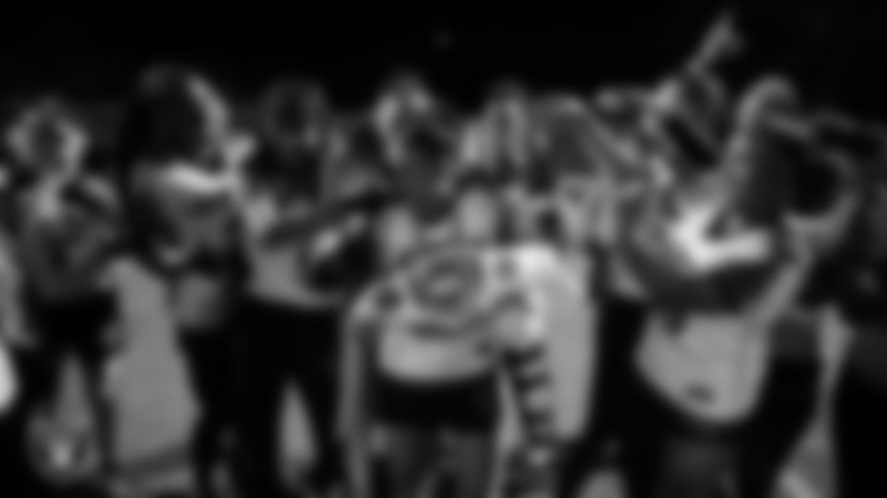 The Las Vegas High School flag football team celebrates after winning the Las Vegas Raiders' High School Flag Football Showcase game at Mater East Academy.