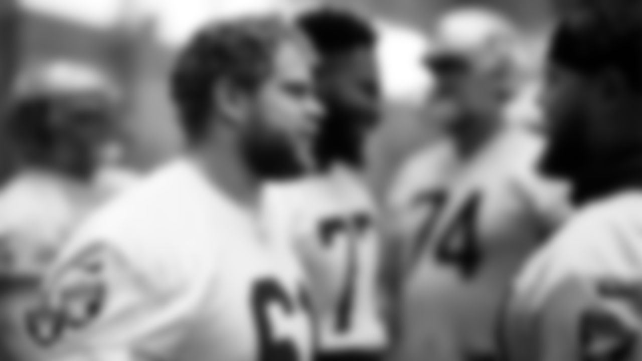 Las Vegas Raiders offensive lineman Jordan Meredith (61) during practice at Intermountain Health Performance Center.