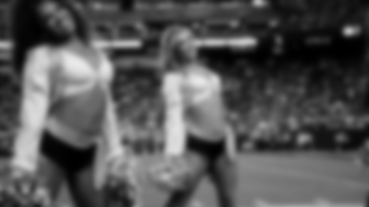 Raiderette Shelby performs on the sidelines during the regular season home game against the Kansas City Chiefs at Allegiant Stadium.