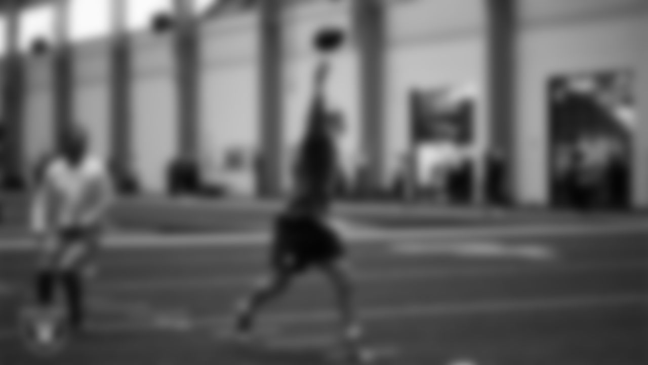 Las Vegas Raiders quarterback Cam Miller (5) during practice at Intermountain Health Performance Center.