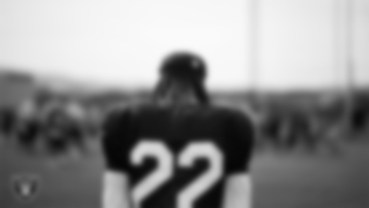 Las Vegas Raiders cornerback Eric Stokes (22) during practice at Intermountain Health Performance Center.