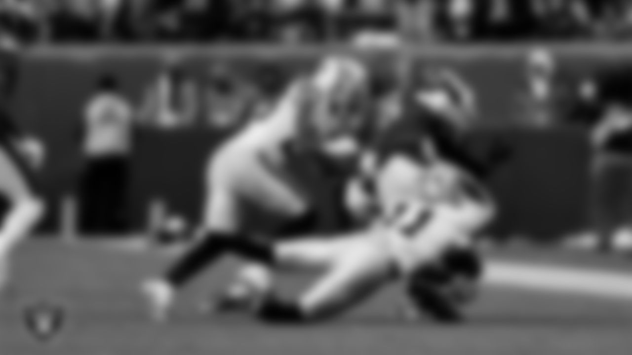 Las Vegas Raiders safety Isaiah Pola-Mao (20) and safety Jeremy Chinn (11) during the regular season away game against the Philadelphia Eagles at Lincoln Financial Field.